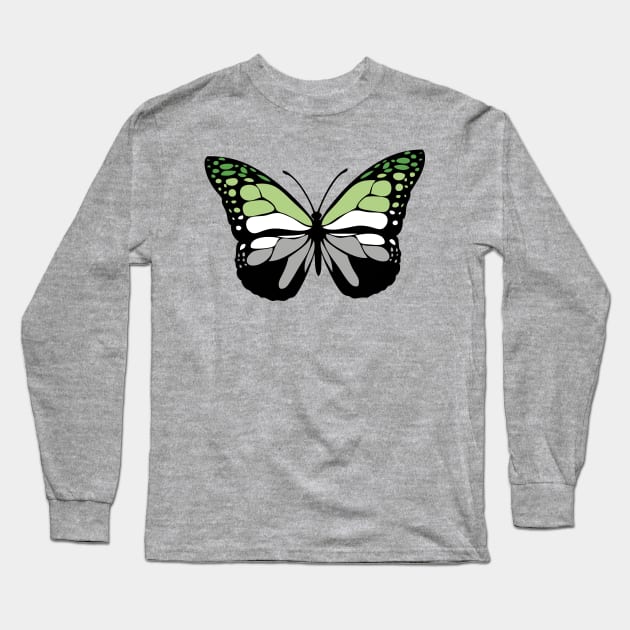 Aromantic Butterfly Long Sleeve T-Shirt by TheQueerPotato